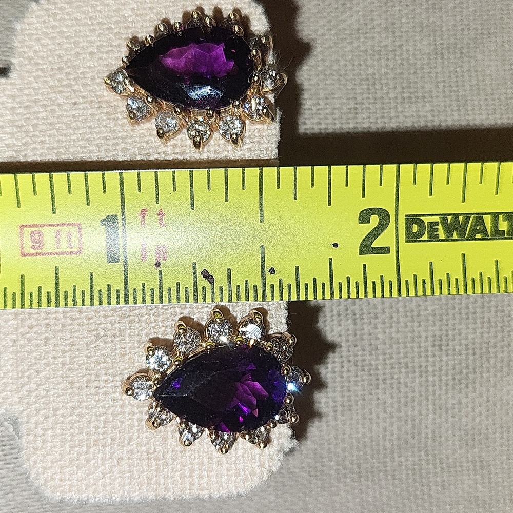Genuine 14K Yellow Gold, Diamonds, & Amethyst Fine Jew… - Picture 11 of 16